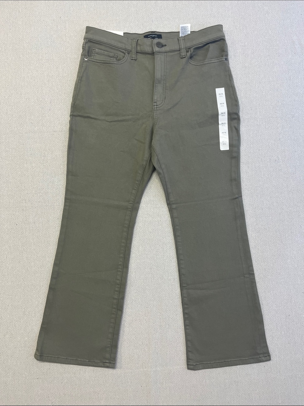 Banana Republic Bootcut High Rise Cropped Jeans Olive Green Size 30/10 NWT